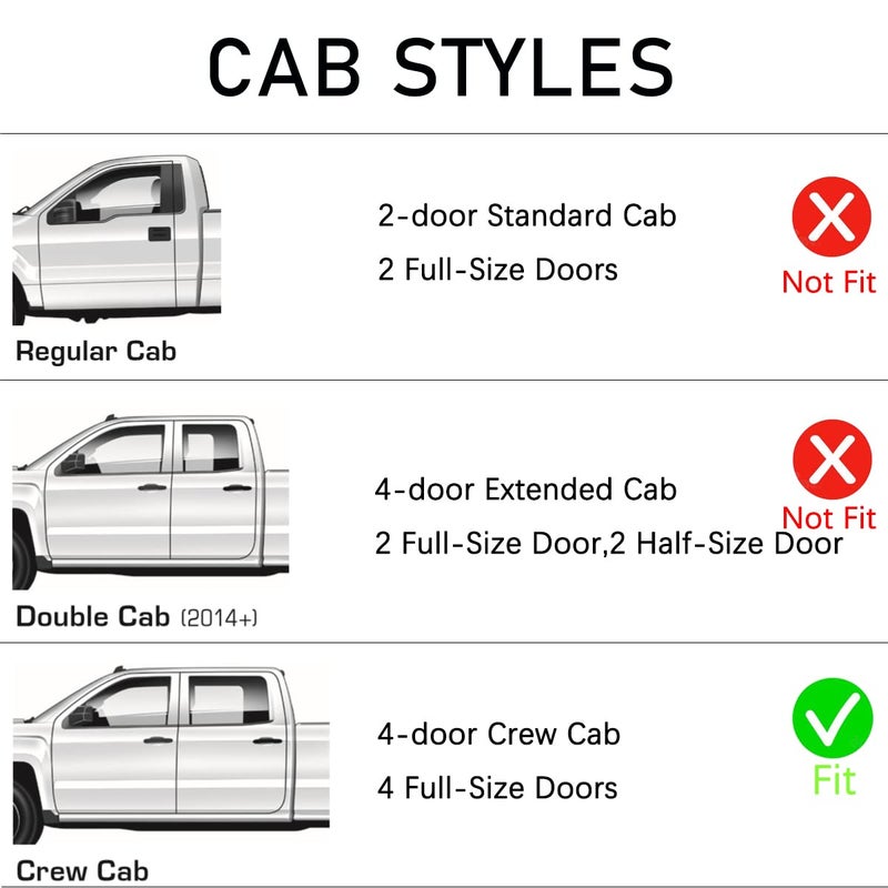 Lightronic Extra Durable Clip-on in-Channel Auto Vent Window Visor, Fits 2015-2022 Chevrolet Colorado & GMC Canyon, Crew Cab, UV Protection Rain Guard, Original Wind Deflector, Dark Smoke, 4-Pcs - Image 2